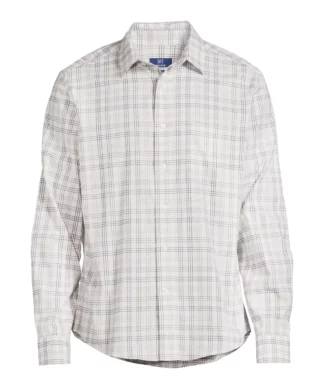 George Men's Long Sleeve Poplin Polka Dot Button Up Shirt - Plaid
