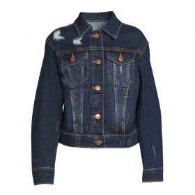 Wonder Nation Girls Destructed Denim Jacket - Blue