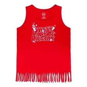 Wonder Nation Americana Fringed Girls Graphic Tank Top
