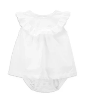 Carter's Child Of Mine Baby Girls One Piece White Dress - Naming Ceremony