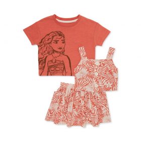 Disney Moana Toddler Girls Tshirt, Tank & Skirt Set