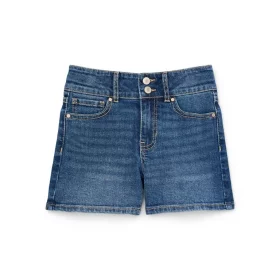 Wonder Nation Girls High Rise Denim Shorts - Medium Blue