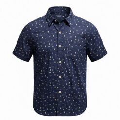 Colorful Planet Boys Short Sleeve Button Down 100% Cotton Woven Shirt - Blue