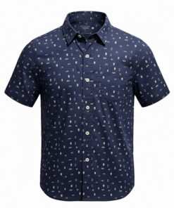 Colorful Planet Boys Short Sleeve Button Down 100% Cotton Woven Shirt - Blue