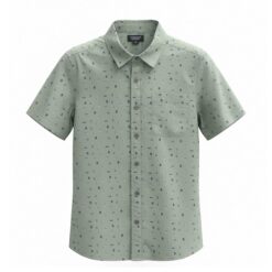 Colorful Planet Boys Short Sleeve Button Down 100% Cotton Woven Shirt - Mint Green