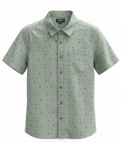 Colorful Planet Boys Short Sleeve Button Down 100% Cotton Woven Shirt - Mint Green