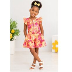 Falls Creek Big Girls Romper - Peach