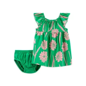 Carter's Child Of Mine Baby Girls Dress With Diaper Cover - Green
