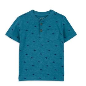 Carter's Child Of Mine Toddler Boys Henley Shirt - Teal Dino