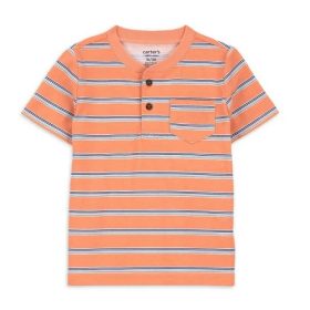 Carter's Child Of Mine Toddler Boys Henley Shirt - Striped Orange