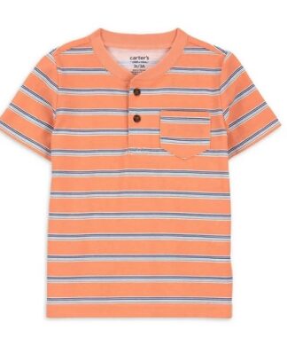 Carter's Child Of Mine Toddler Boys Henley Shirt - Striped Orange