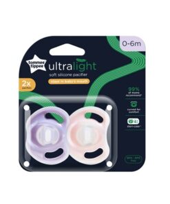 Tommee Tippee Ultra-Light Silicone Pacifier, 2 Count  Includes Sterilizer Box