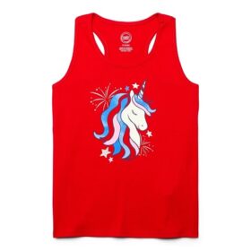 Wonder Nation Americana Fringed Girls Graphic Tank Top - Navy Blue