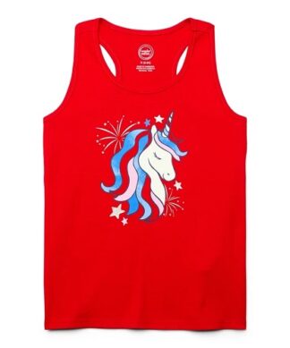 Wonder Nation Americana Fringed Girls Graphic Tank Top - Navy Blue
