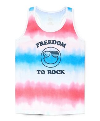 Wonder Nation Girls Tie Dye Freedom To Rock Tank Top