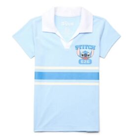 Disney Stitch Girls Short Sleeve Graphic Polo Shirt