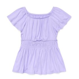 Wonder Nation Girls Elastic Waist Top - Lilac