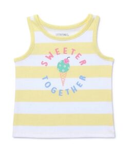 Garanimals Baby Girl Graphic Stripe Jersey Tank Top - Yellow