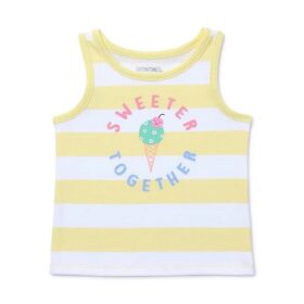 Garanimals Baby Girl Graphic Stripe Jersey Tank Top - Yellow
