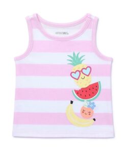 Garanimals Baby Girl Graphic Stripe Jersey Tank Top - Pink