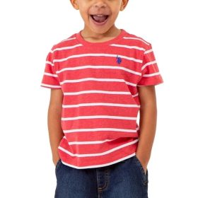 U.S Polo Assn Toddler Boys Stripe Tshirt - Red