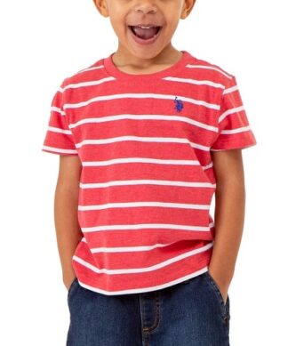U.S Polo Assn Toddler Boys Stripe Tshirt - Red