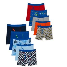 Wonder Nation Boys Underwear Soft Cotton Boxer Brief - 10 Pack