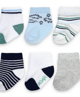 Carter's Child Of Mine Baby Boys Dino Crew Cuff Socks - 6 Packs