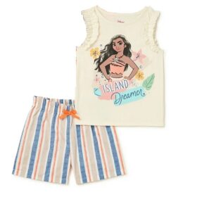 Disney Moana Toddler Girls 2 Pcs Flutter Sleeve Tank & Shorts
