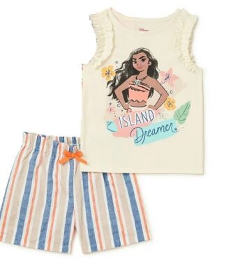 Disney Moana Toddler Girls 2 Pcs Flutter Sleeve Tank & Shorts