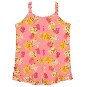 Wonder Nation Baby & Toddler Girls Sleeveless Romper - Peach Floral