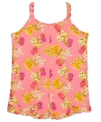 Wonder Nation Baby & Toddler Girls Sleeveless Romper - Peach Floral