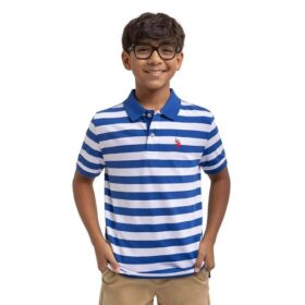U.S Polo Assn Boys Stripe Jersey Polo Shirt - Blue
