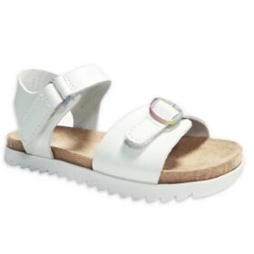 Wonder Nation Toddler Girls Buckle Sandals - White