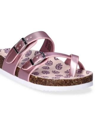 Wonder Nation Girls 2 Buckle Toe Sandal - Pink