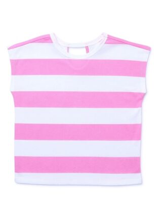 Garanimals Toddler Girls Dolman Short Sleeve Stripe Jersey Tshirt - Pink