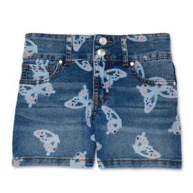Wonder Nation Girls Butterfly Slouchy Jeans Shorts