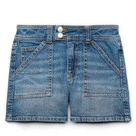 Wonder Nation Girls Utility Shorts 4.5" Inseam Blue Jeans