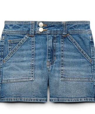 Wonder Nation Girls Utility Shorts 4.5" Inseam Blue Jeans