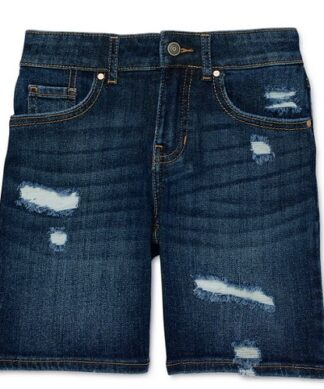 Wonder Nation Girls Bermuda Jeans Shorts - Blue