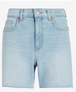 Wonder Nation Girls Midi Distressed Denim Short - Light Blue