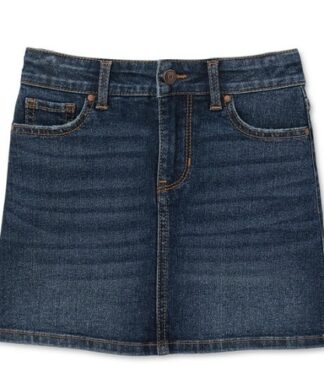 Wonder Nation Girls Destructed Denim Skirt - Dark Blue
