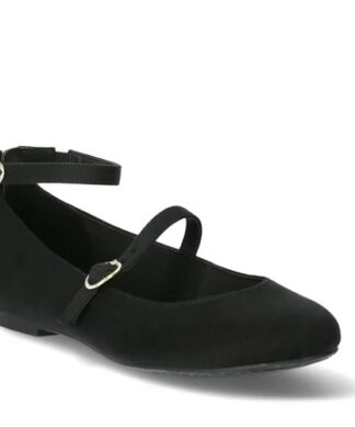 No Boudaries Women's Ankle Strap Mary Jane Flat - Black Shoe