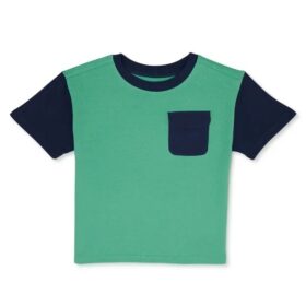 Garanimals Toddler Boys Short Sleeve Colorblock Pocket Tshirt - Green