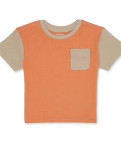 Garanimals Toddler Boys Short Sleeve Colorblock Pocket Tshirt - Orange