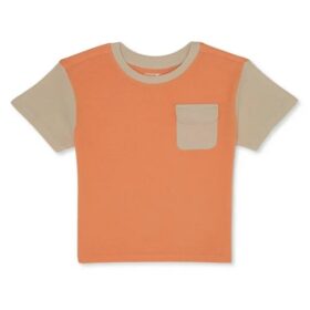 Garanimals Toddler Boys Short Sleeve Colorblock Pocket Tshirt - Orange
