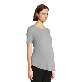Destination Maternity Women's Maternity Pocket Tee Tops - Grey