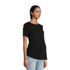 Destination Maternity Women's Maternity Pocket Tee Tops - Black