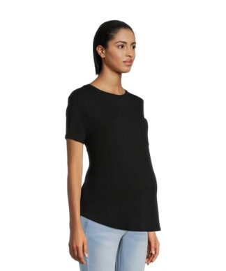 Destination Maternity Women's Maternity Pocket Tee Tops - Black