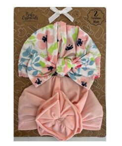 Baby Essentials Baby Girl Headwrap Turban  2 Pack - 0-6 Months